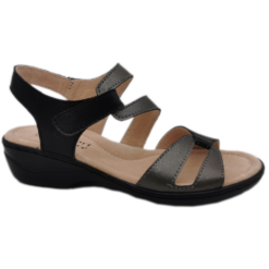 Bay black/pewter leather