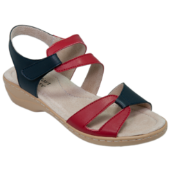Bay navy/red leather