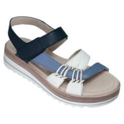 Barbara blue/white leather